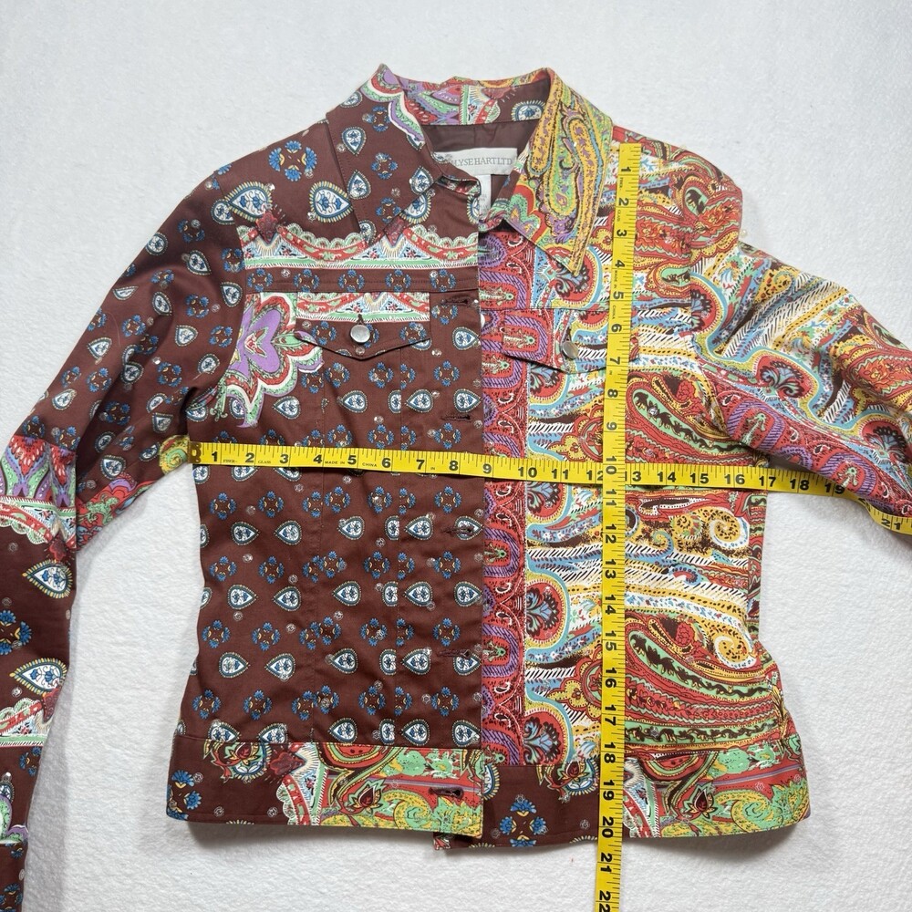 ILYSEHARTLTD Women’s Paisley Short Fitted Jacket with Clear Sequins SZ 8 - Picture 4 of 9